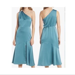 NWT! Sam Edelman One-Shoulder Satin Midi Dress